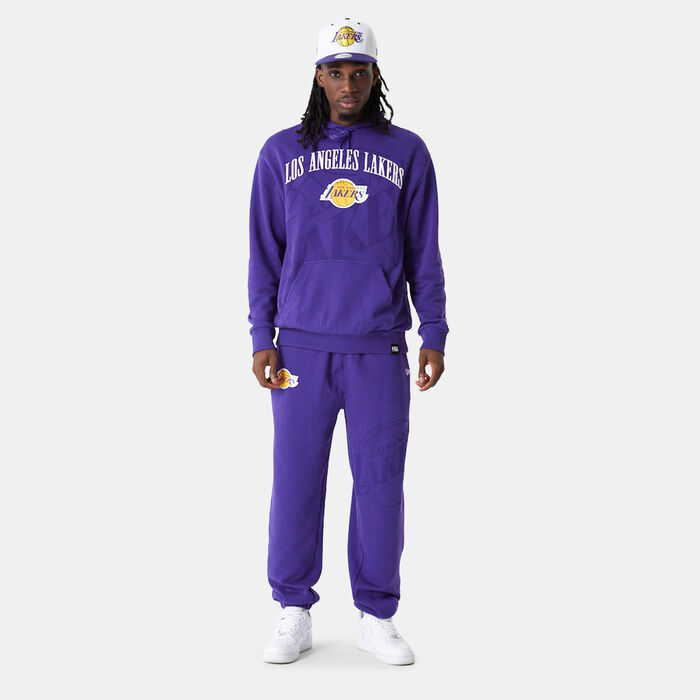 New Era Men's Los Angeles Lakers NBA Logo Pullover Hoodie Purple image number 2