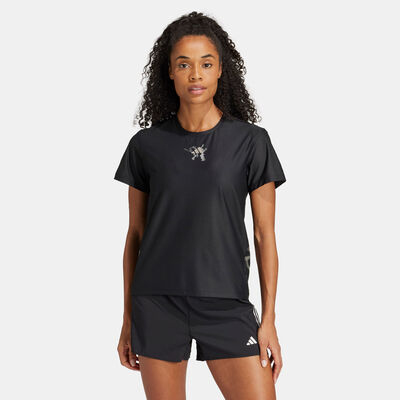 adidas Women's Ultimate UB Graphic Running T-Shirt Black