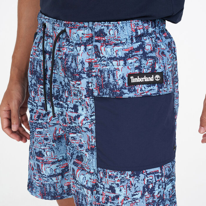 Timberland Men's YC Summer Stipple Allover Print Trail Shorts Blue Timberland Men's YC Summer Stipple Allover Print Trail Shorts Blue image number 3