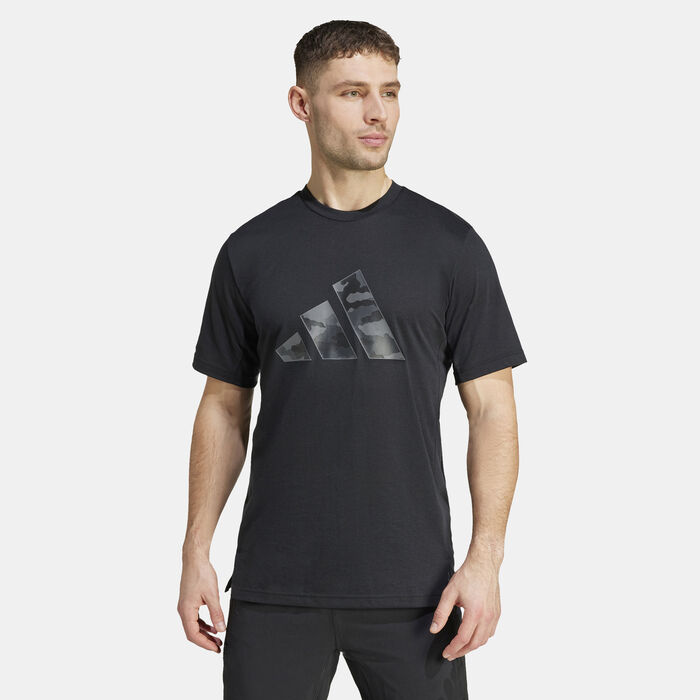 adidas Men's Train Essentials Camo Graphic Logo T-Shirt Black image number 0