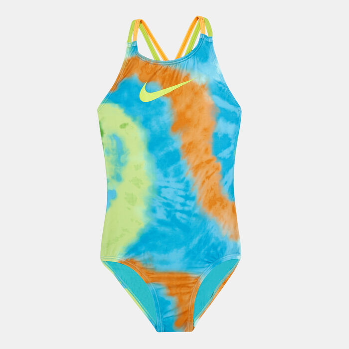 Nike Swim Kids' Tie-Dye Spiderback One-Piece Swimsuit Green Nike Swim Kids' Tie-Dye Spiderback One-Piece Swimsuit Green image number 0