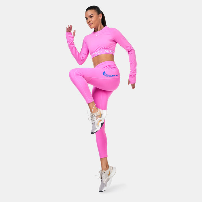 Nike Women's Fast Mid-Rise Running Leggings Pink image number 2