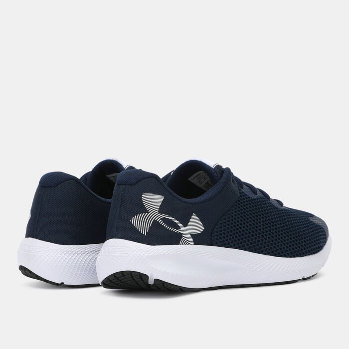 Under Armour Men's UA Charged Pursuit 2 Big Logo Running Shoe Blue Under Armour Men's UA Charged Pursuit 2 Big Logo Running Shoe Blue image number 2