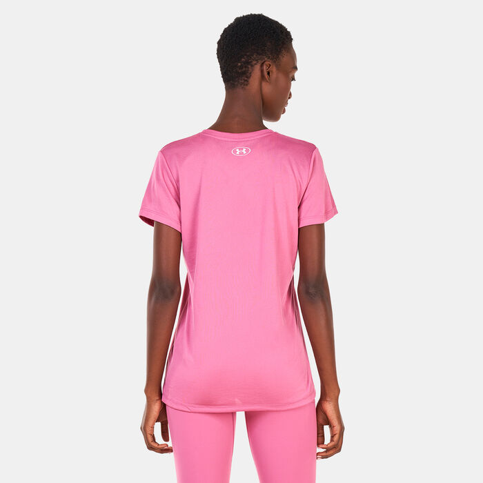 Under Armour Women's UA Tech™ Crest T-Shirt Pink Under Armour Women's UA Tech™ Crest T-Shirt Pink image number 1