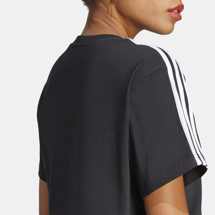 adidas Women's Essentials 3-Stripes Crop Top Black image number 4