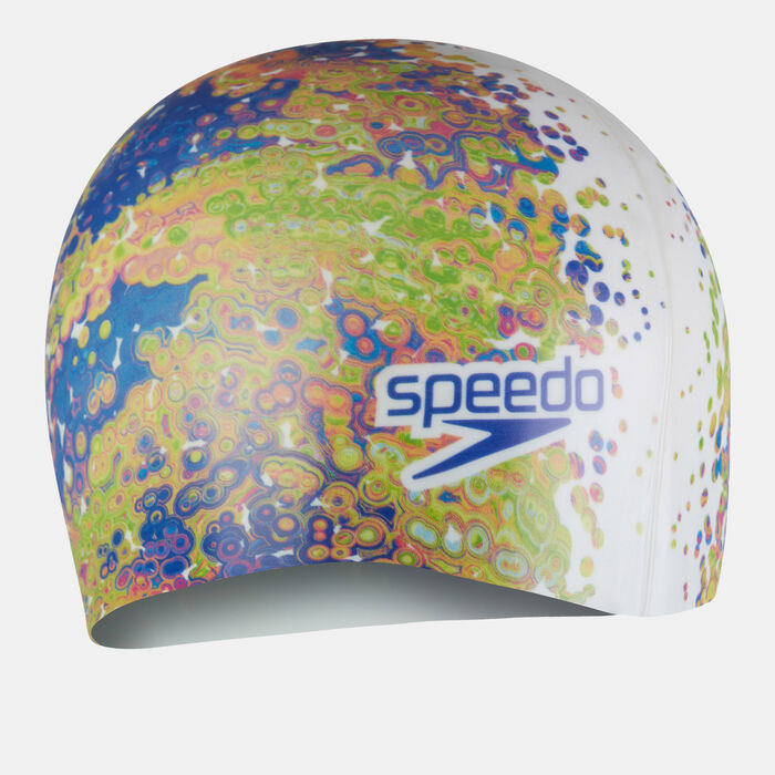 Speedo Kids' Junior Digital Printed Swimming Cap White image number 1