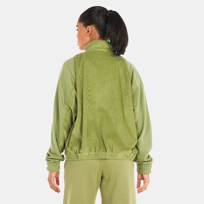 Nike Women's Air Corduroy Fleece Full-Zip Jacket Green