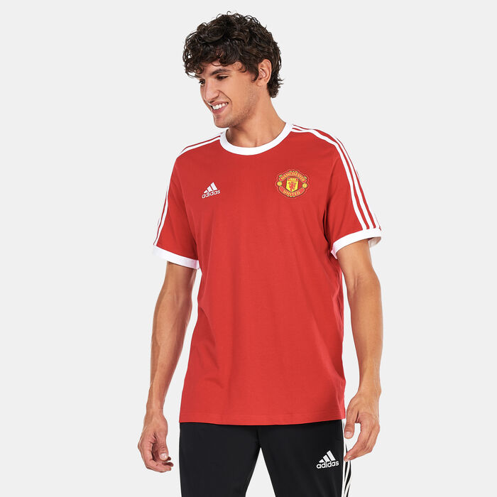 adidas Men's Manchester United 3-Stripes T-Shirt Red adidas Men's Manchester United 3-Stripes T-Shirt Red image number 0