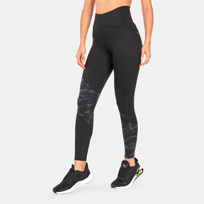 PUMA Women's Graphic 7/8 Running Leggings Black PUMA Women's Graphic 7/8 Running Leggings Black image number 0