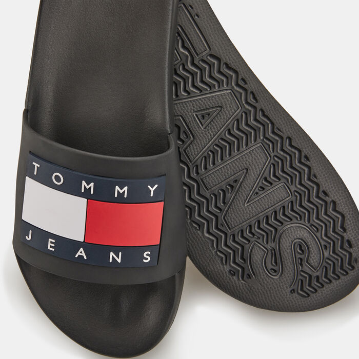 Tommy Hilfiger Women's Essential Embossed Pool Slides Black Tommy Hilfiger Women's Essential Embossed Pool Slides Black image number 2