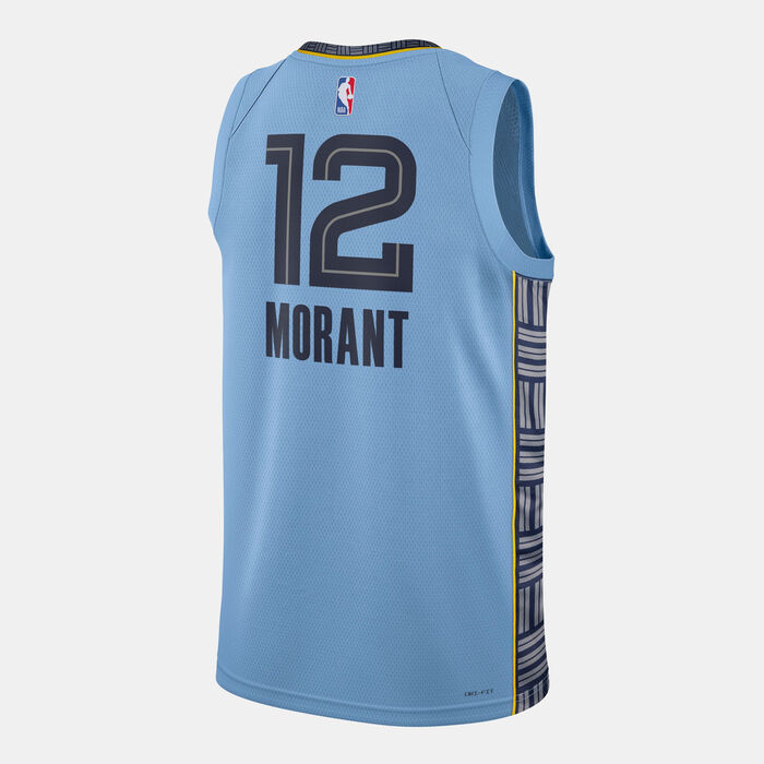 Jordan Men's NBA Ja Morant Memphis Grizzlies Statement Edition Swingman Basketball Jersey Blue Jordan Men's NBA Ja Morant Memphis Grizzlies Statement Edition Swingman Basketball Jersey Blue image number 3