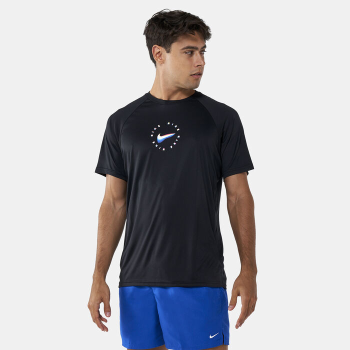Nike Swim Men's Dri-FIT Hydroguard T-Shirt Black Nike Swim Men's Dri-FIT Hydroguard T-Shirt Black image number 0