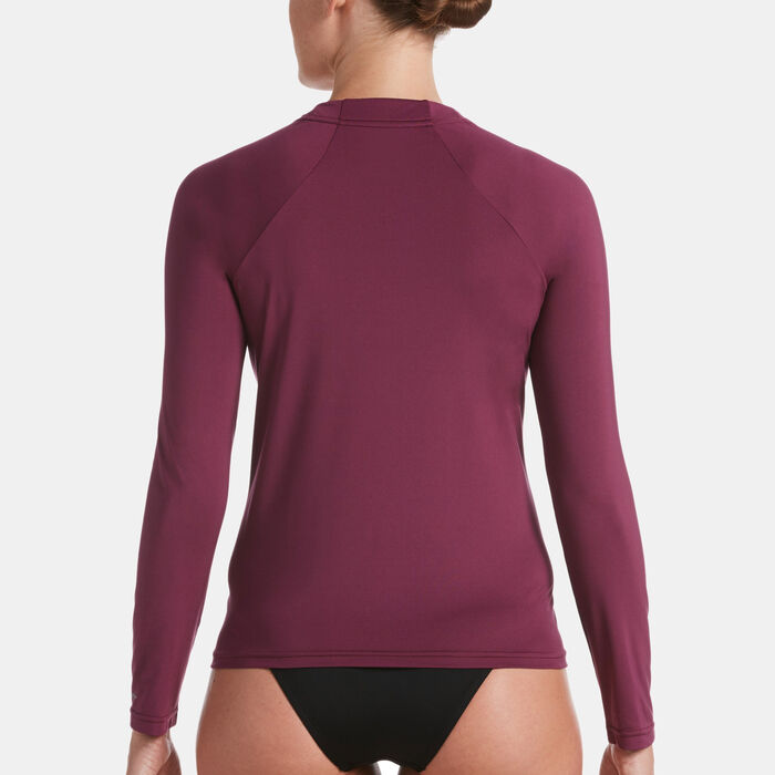 Nike Swim Women's Essential Long Sleeve Hydroguard Rashguard Nike Swim Women's Essential Long Sleeve Hydroguard Rashguard image number 1