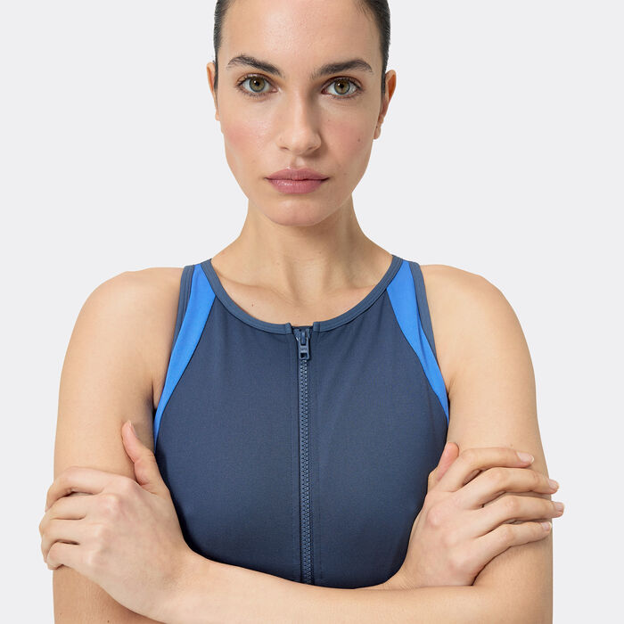 Speedo Women's Printed One-Piece Swimsuit Blue image number 3