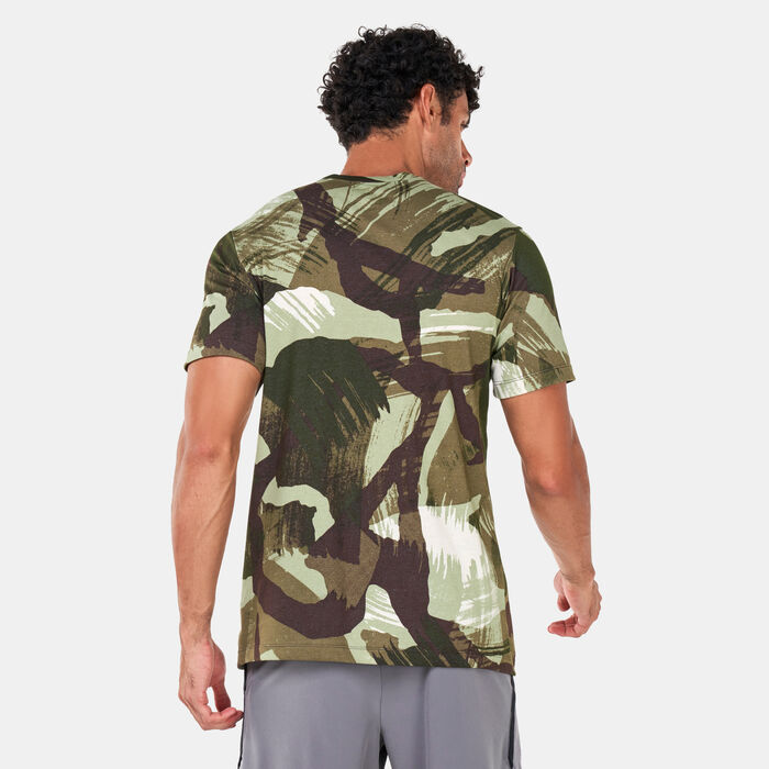 Nike Men's Dri-FIT Camo Print Training T-Shirt Green image number 1