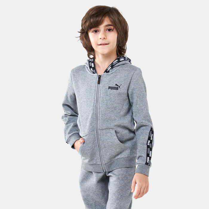 PUMA Kids' POWER Tape Hoodie Grey image number 0
