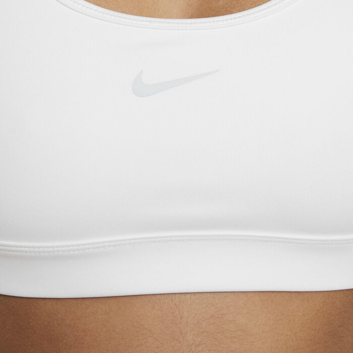 Nike Kids' Swoosh Medium-Support Sports Bra White image number 3