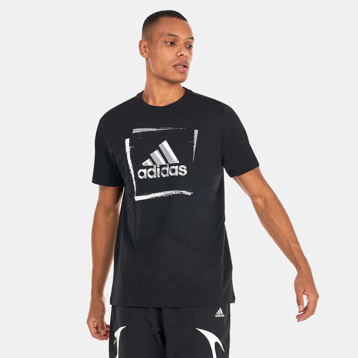 adidas Men's Two-Tone Stencil Graphic T-Shirt Black image number 0