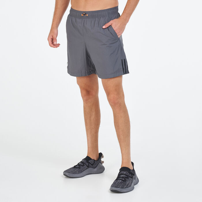 adidas Men's Sportswear Grid Pattern Woven Shorts Grey image number 0