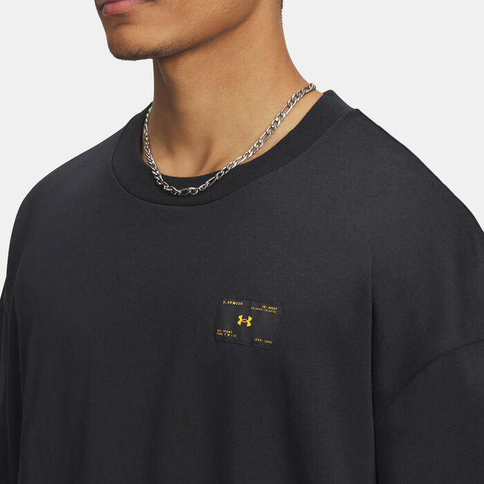 Under Armour Men's Woven Label Heavyweight T-Shirt Black image number 2