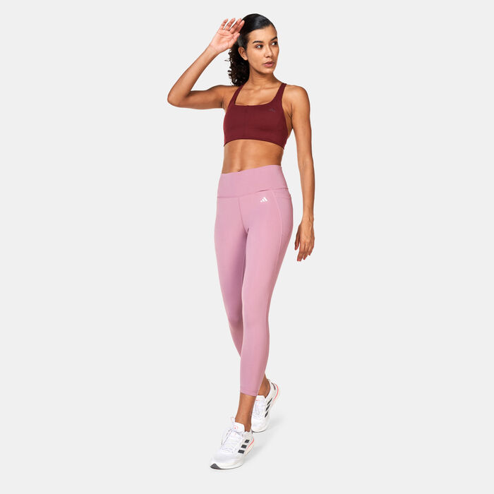 adidas Women's Optime Training Leggings Pink adidas Women's Optime Training Leggings Pink image number 2