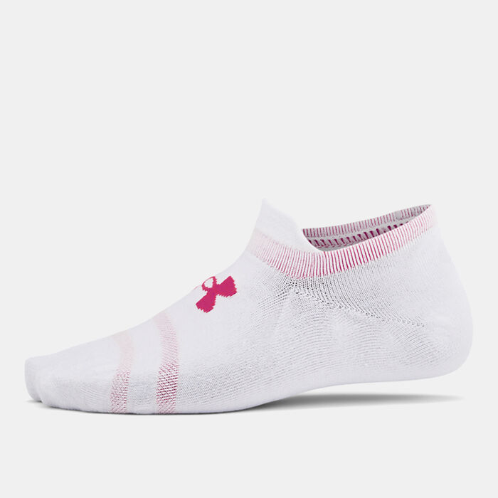 Under Armour Essential Ultra Low Tab Socks (3 Pairs) White image number 2