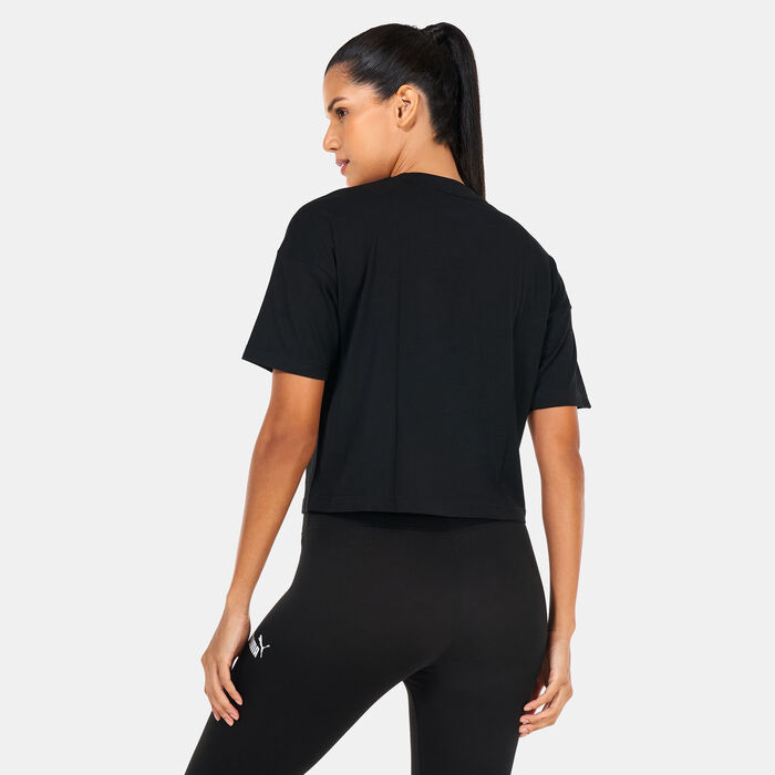PUMA Women's Power Tape T-Shirt Black PUMA Women's Power Tape T-Shirt Black image number 1