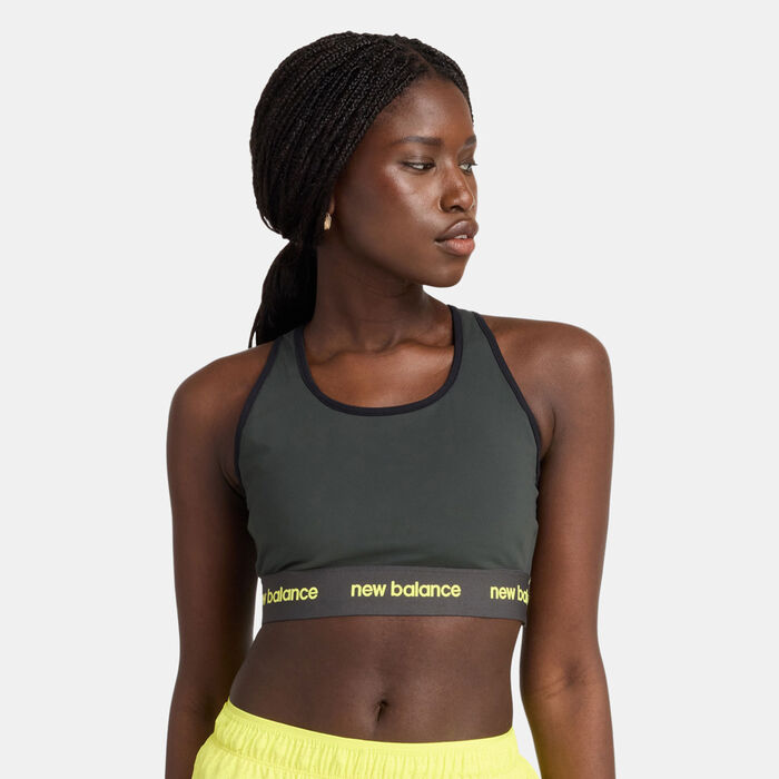 New Balance Women's Sleek Medium-Support Training Sports Bra Black image number 0