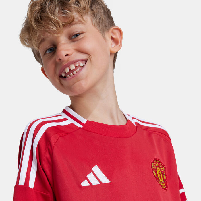 adidas Kids' Manchester United 24/25 Home Replica Football Jersey Red image number 3