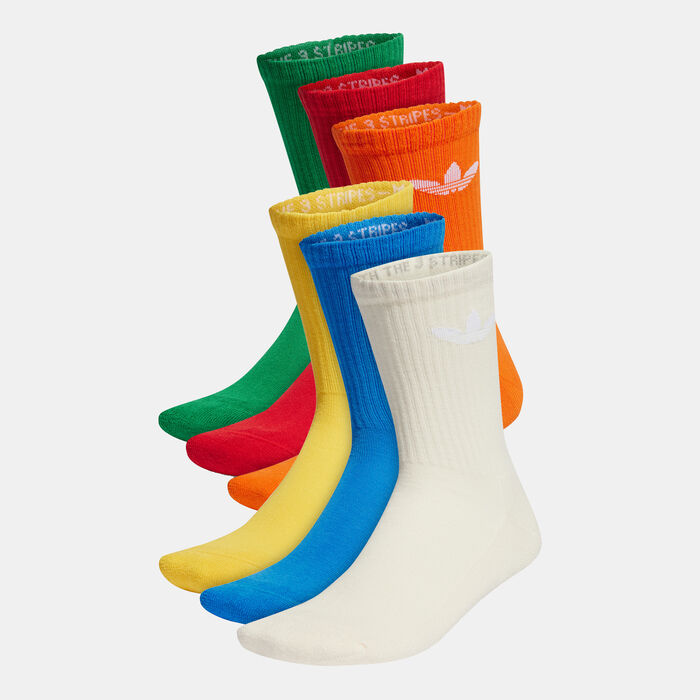 adidas Originals Men's Trefoil Cushion Crew Socks (6 Pairs) Multi image number 0