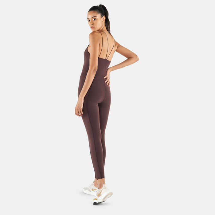 Nike Women's Dri-FIT 7/8 Luxe Matte Jumpsuit Brown Nike Women's Dri-FIT 7/8 Luxe Matte Jumpsuit Brown image number 1