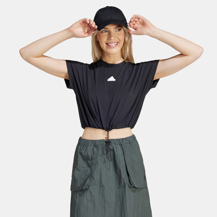adidas Women's City Escape Crop Top Black image number 2