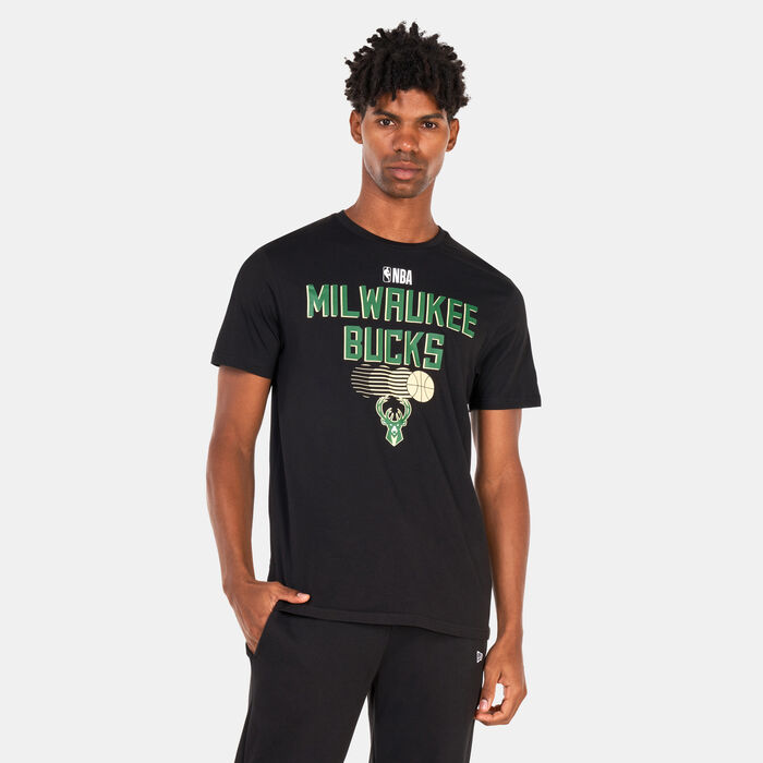New Era Men's Milwaukee Bucks NBA Team T-Shirt Black New Era Men's Milwaukee Bucks NBA Team T-Shirt Black image number 0