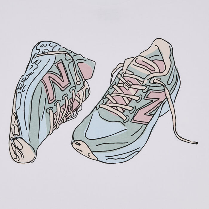 New Balance Kids' Colourblock Shoe Graphic T-Shirt White image number 2