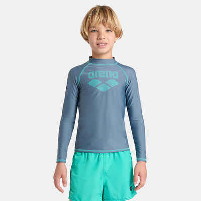 Arena Kids' Graphic Swimming Rashguard Grey