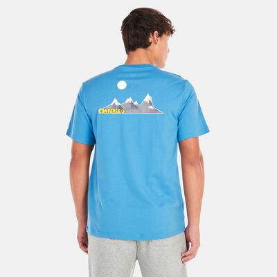 Converse Men's Moon Mountain Graphic T-Shirt Blue Converse Men's Moon Mountain Graphic T-Shirt Blue