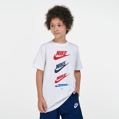 Nike Kids' Sportswear Futura Repeat T-Shirt White Nike Kids' Sportswear Futura Repeat T-Shirt White