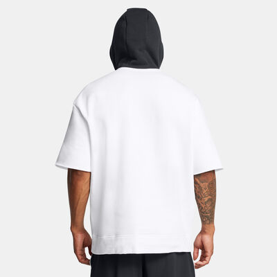 Under Armour Men's Project Rock Icon Badge of Honor Hoodie White Under Armour Men's Project Rock Icon Badge of Honor Hoodie White