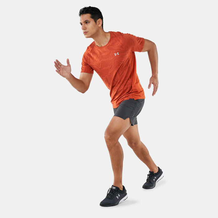 Under Armour Men's UA Streaker Jacquard T-Shirt Orange Under Armour Men's UA Streaker Jacquard T-Shirt Orange image number 2