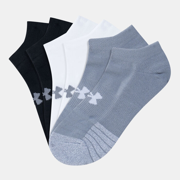 Under Armour HeatGear® No-Show Socks (3 Pack) Grey Under Armour HeatGear® No-Show Socks (3 Pack) Grey image number 0