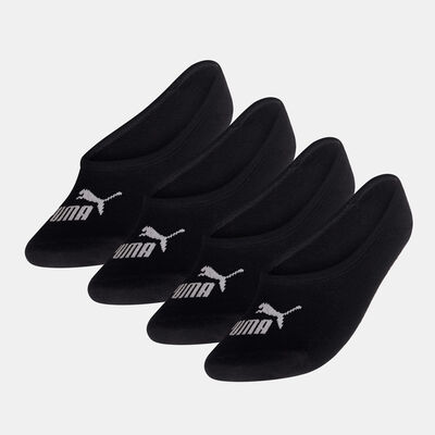 PUMA Logo Footie No-Show Socks (4 Pairs) Black