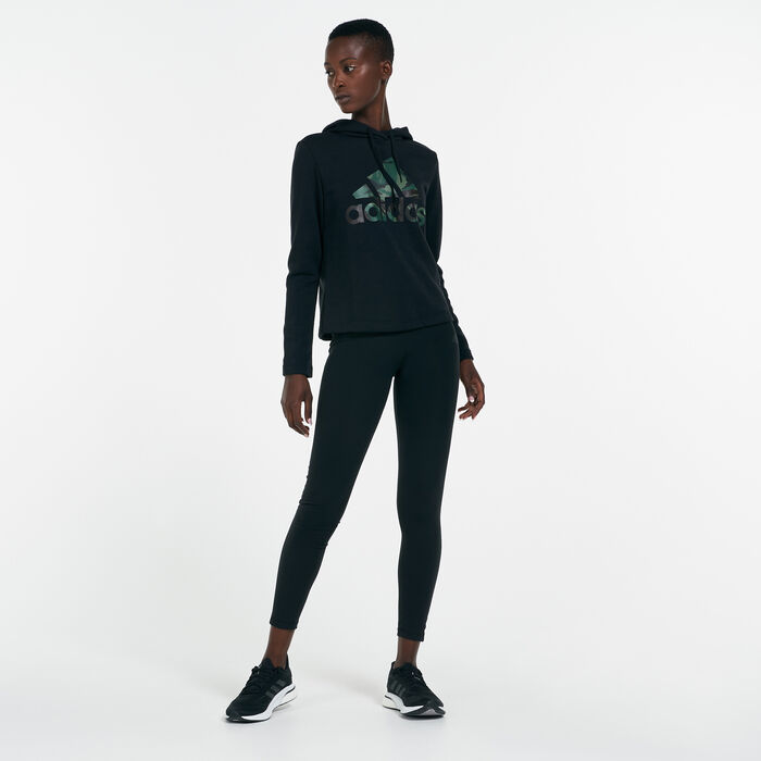adidas Women's Essentials Camouflage Logo Hoodie Black adidas Women's Essentials Camouflage Logo Hoodie Black image number 2