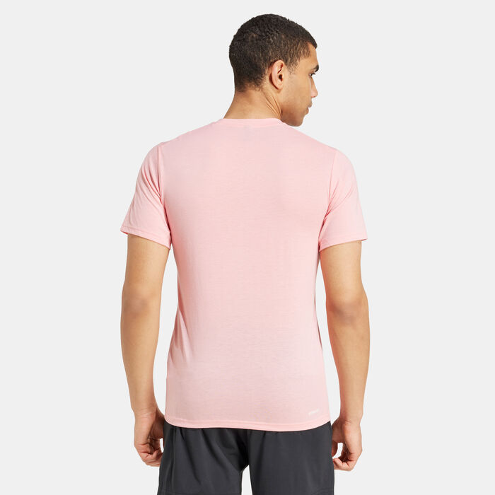 adidas Men's Train Essentials Feelready Logo Training T-Shirt Pink adidas Men's Train Essentials Feelready Logo Training T-Shirt Pink image number 1