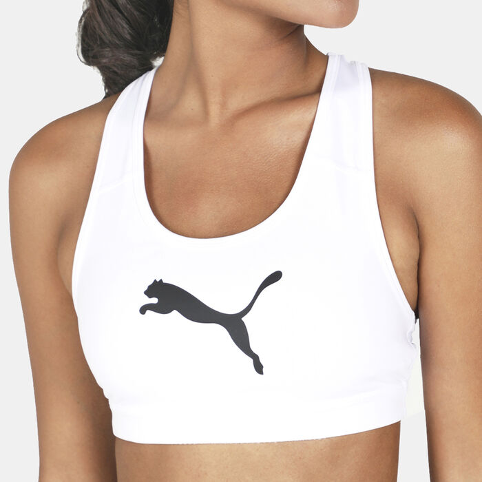 PUMA Women's Mid Impact 4Keeps Sports Bra White PUMA Women's Mid Impact 4Keeps Sports Bra White image number 3