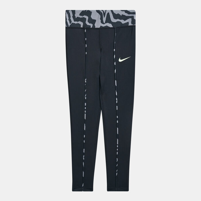 Nike Kids' One Allover Print Leggings (Older Kids) Black Nike Kids' One Allover Print Leggings (Older Kids) Black image number 0