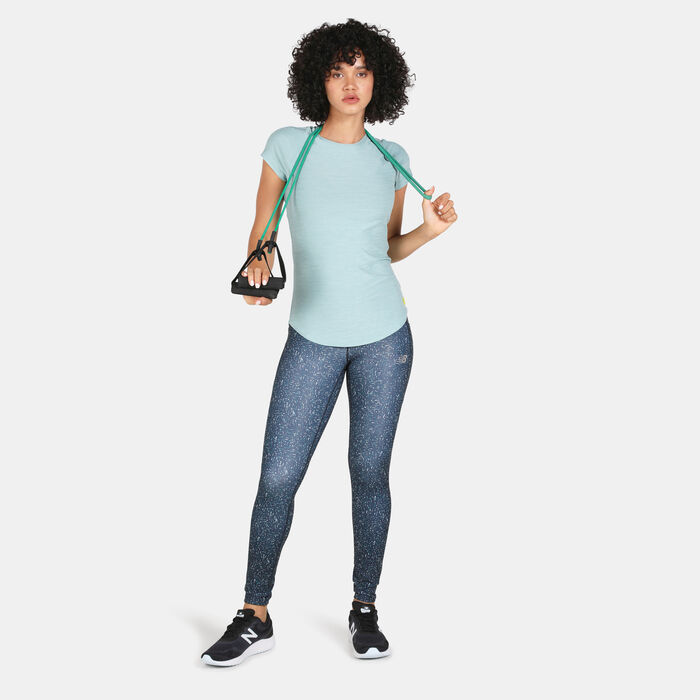 New Balance Women's Printed Impact Run Leggings Green New Balance Women's Printed Impact Run Leggings Green image number 2