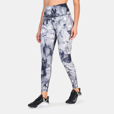 Nike Women's Dri-FIT One 7/8 Allover Print Leggings Grey Nike Women's Dri-FIT One 7/8 Allover Print Leggings Grey