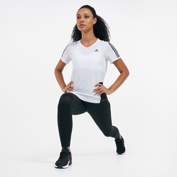 adidas Women's Own The Run 3-Stripes Iteration T-Shirt Black image number 2