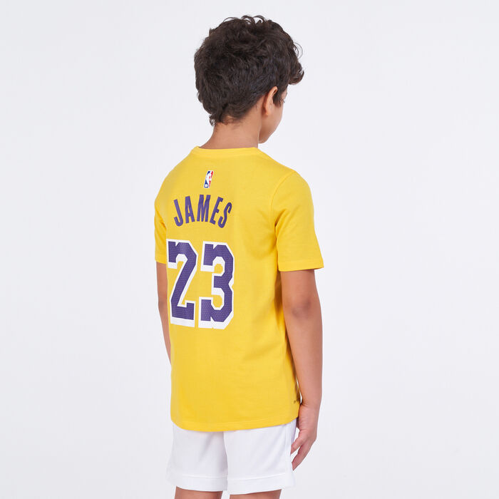 Nike Kids' NBA Los Angeles Lakers LeBron T-Shirt yellow Nike Kids' NBA Los Angeles Lakers LeBron T-Shirt yellow image number 1