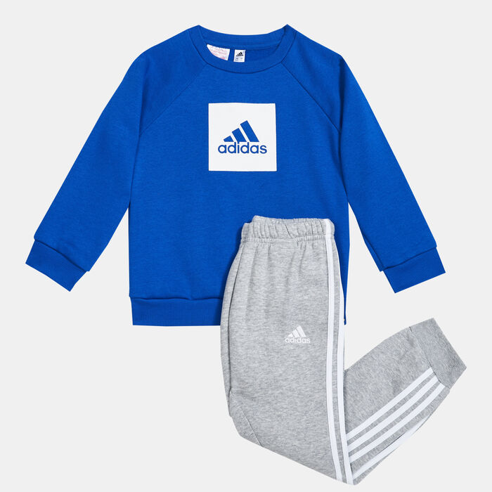 adidas Kids' 3-Stripes Fleece Sweatshirt and Sweatpants Set Blue image number 1